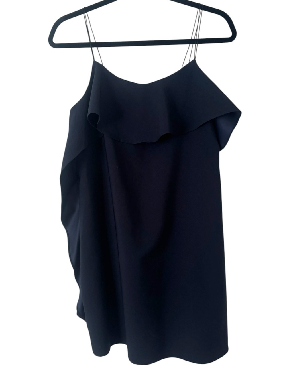 Mango Navy Side Ruffle Mini Dress - Picture 3 of 5